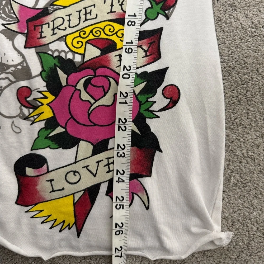 Ed Hardy Vintage Women's White Graphic Mini Dress y2k - Picture 7 of 9